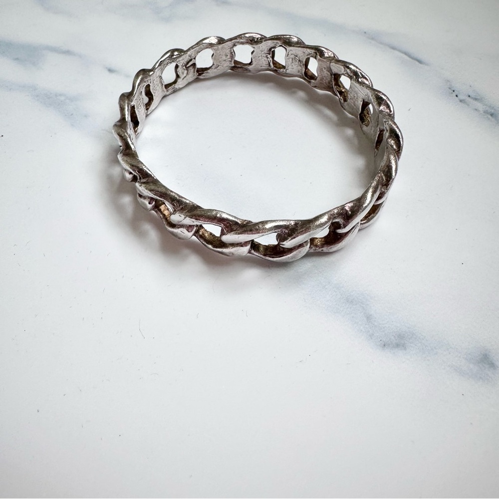 Chunky Silver Slip On Bracelet